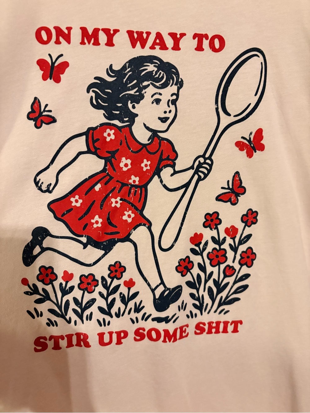 Graphic Tee - Red & Black 'On My Way to Stir Up Some Shit'